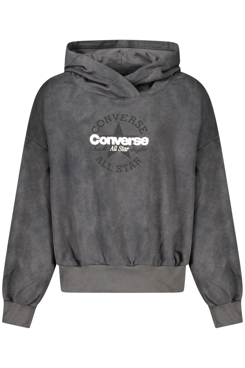 Converse момичешки суитшърт с качулка – черен