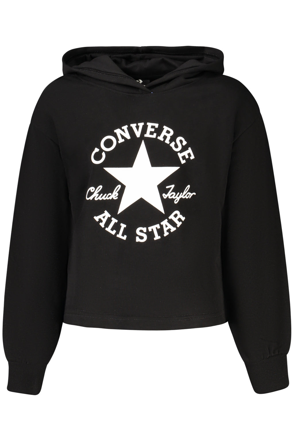 Converse момичешки суитшърт с качулка – черен