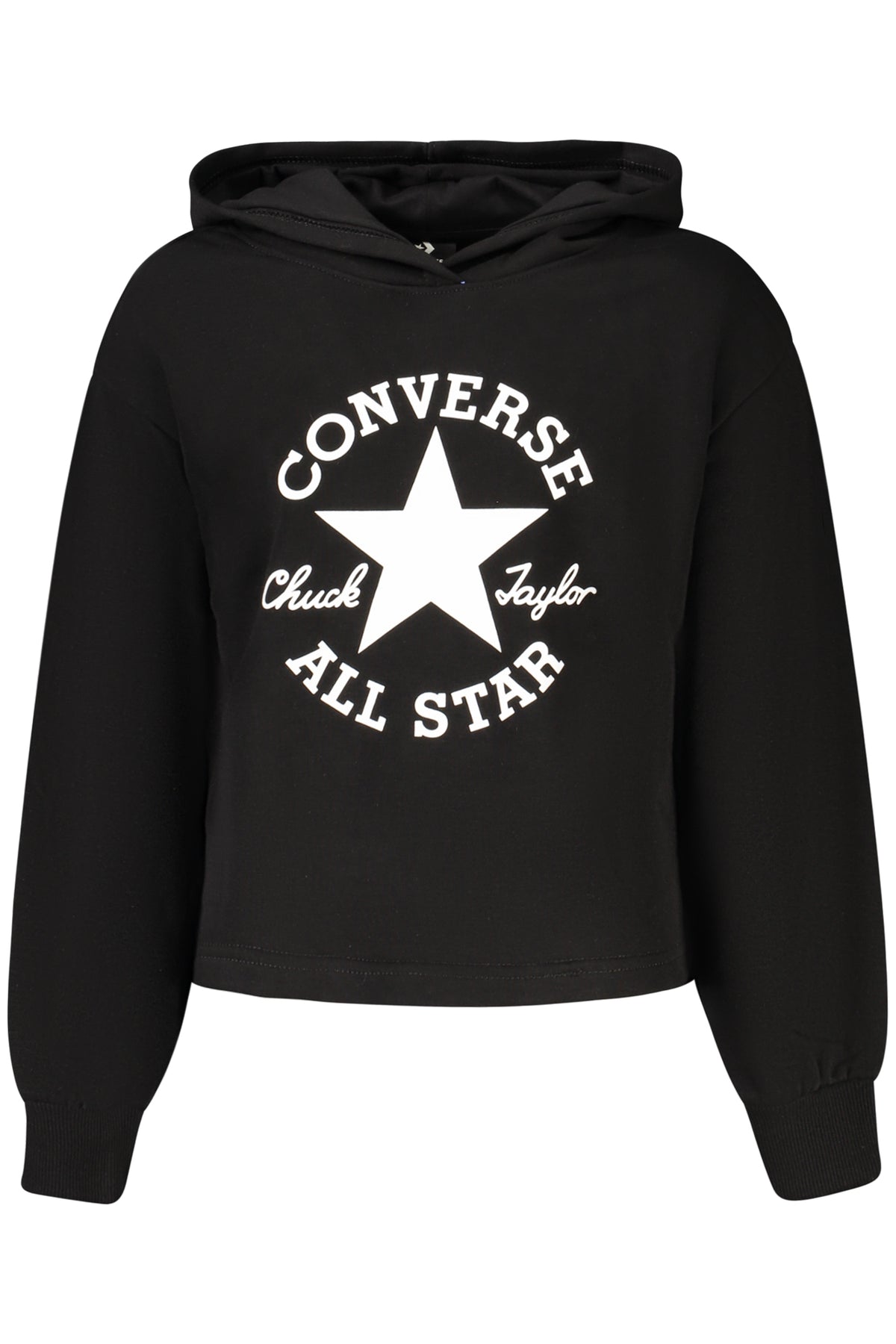 Converse момичешки суитшърт с качулка – черен